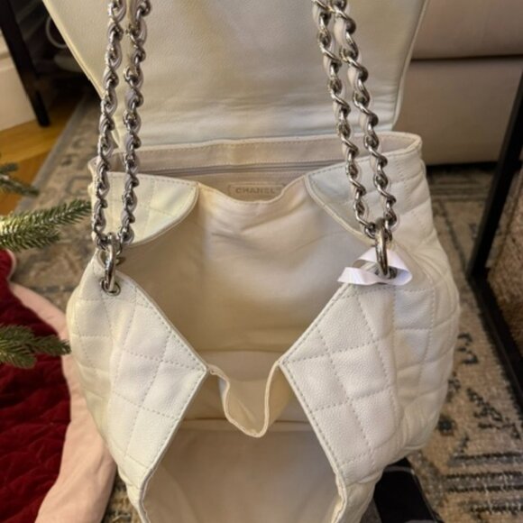 CHANEL TIMELESS ACCORDION BAG PURSE IN WINTER WHITE - Picture 7 of 15